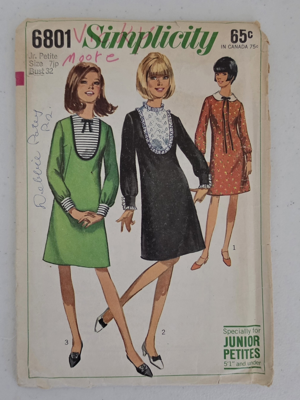 6801 Simplicity Kids Vintage Dress Pattern Petite